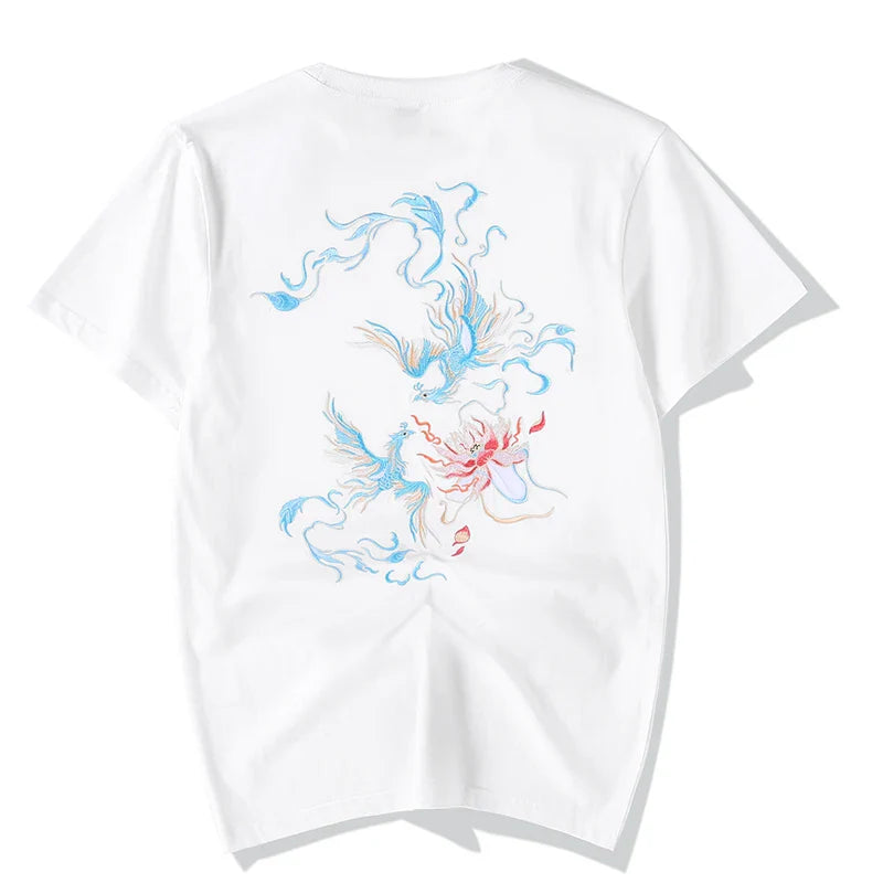 Embroidered Eternal Phoenix Dance T-shirt