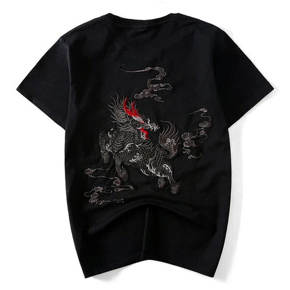 Qilin Embroidered T-shirt
