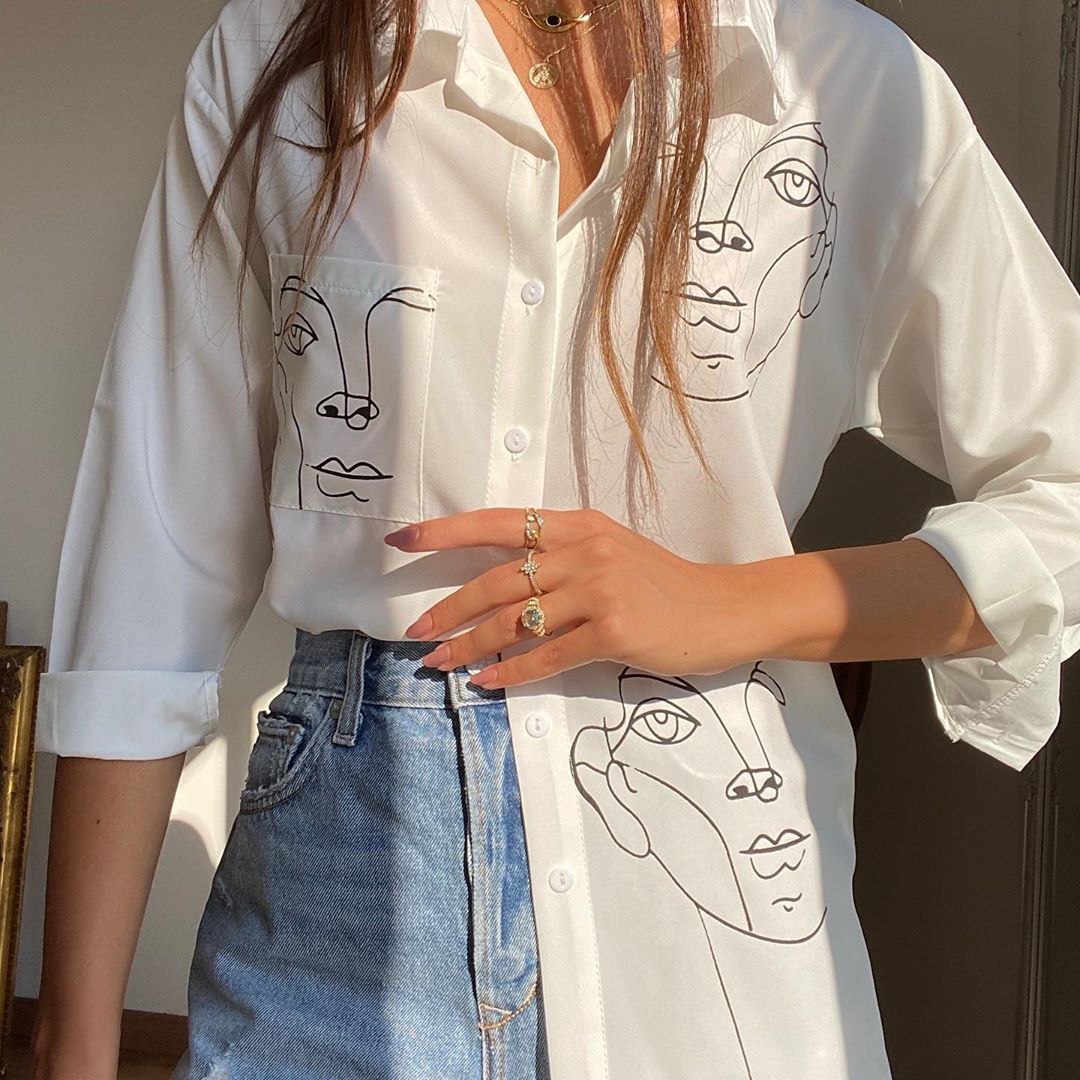 Line art faces Shirt