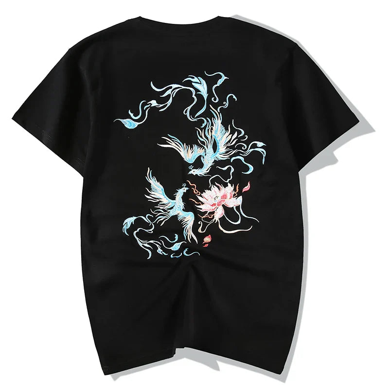 Embroidered Eternal Phoenix Dance T-shirt