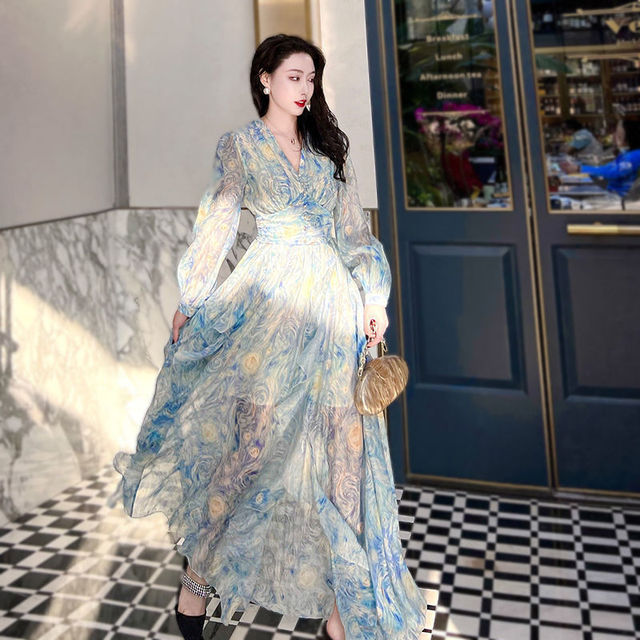 Van Gogh Starry Night dreamy long dress